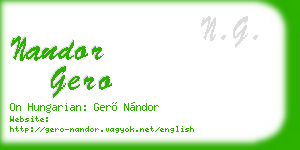 nandor gero business card
